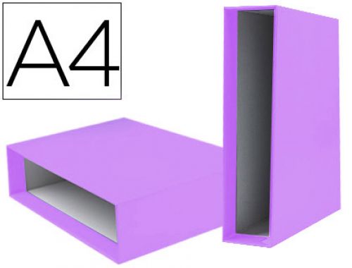 Caixa para pasta de arquivo de alavanca liderpapel documenta din a4 lombada 75 mm lilas , Liderpapel , 64588 , 8423473645875